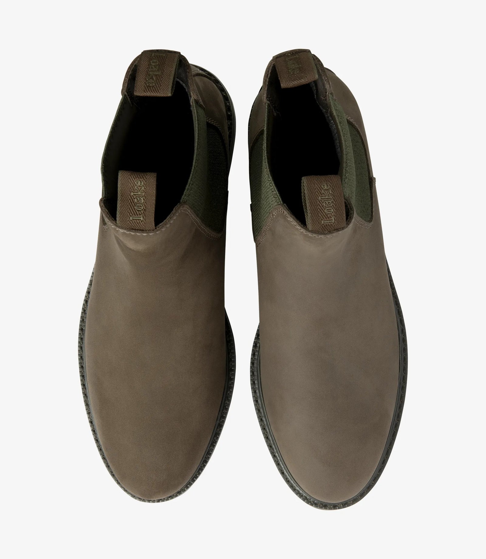 Loake Ducksworth Brown Oiled Nubuck Waterproof Chelsea Boots Top View