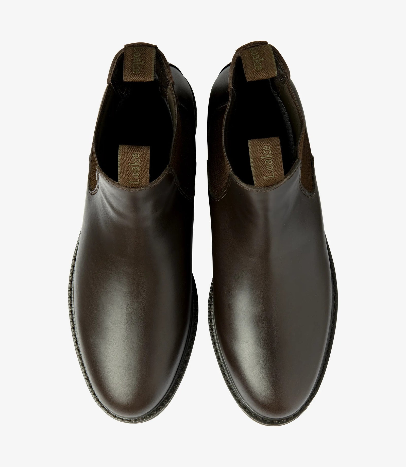 Loake Ducksworth Dark Brown Waterproof Chelsea Boots Top View