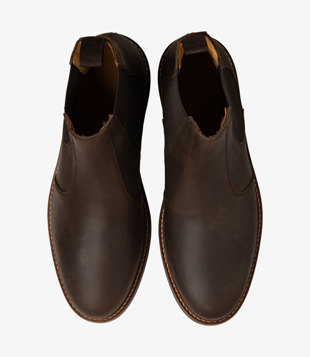 Loake Davy Brown Oiled Nubuck Chelsea Boots Top View