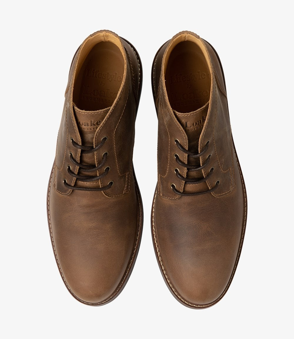 Loake Gilbert Brown Nubuck Chukka Boots Top View