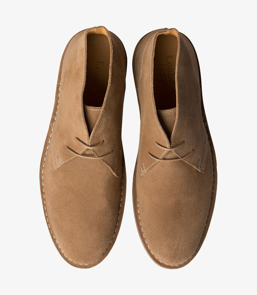 Loake Sahara Tan Suede Chukka Boots Top View