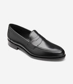 Loake Hornbeam Black Calf Leather Penny Loafers Front View
