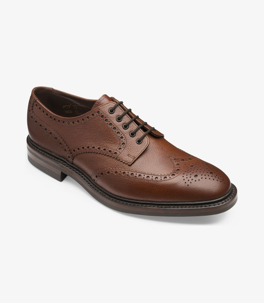 Loake Leather Dark Brown Rubber Sole Shoes Badminton