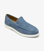 Loake Tuscany Light Blue Suede Loafers Front View