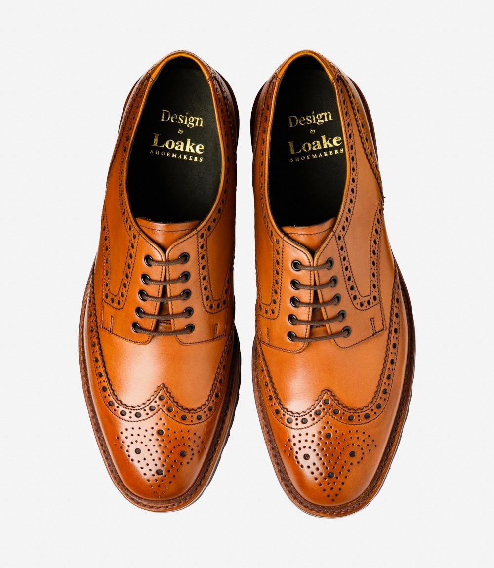 Loake Tan Rubber Sole Classic Brogues Perseus