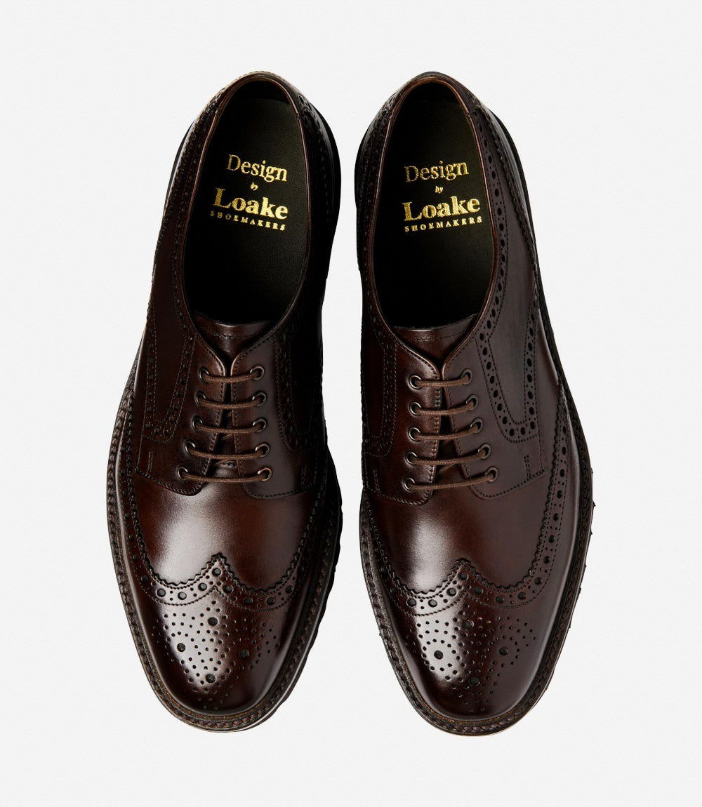 Loake Classic Dark Brown Brogues Shoes Perseus