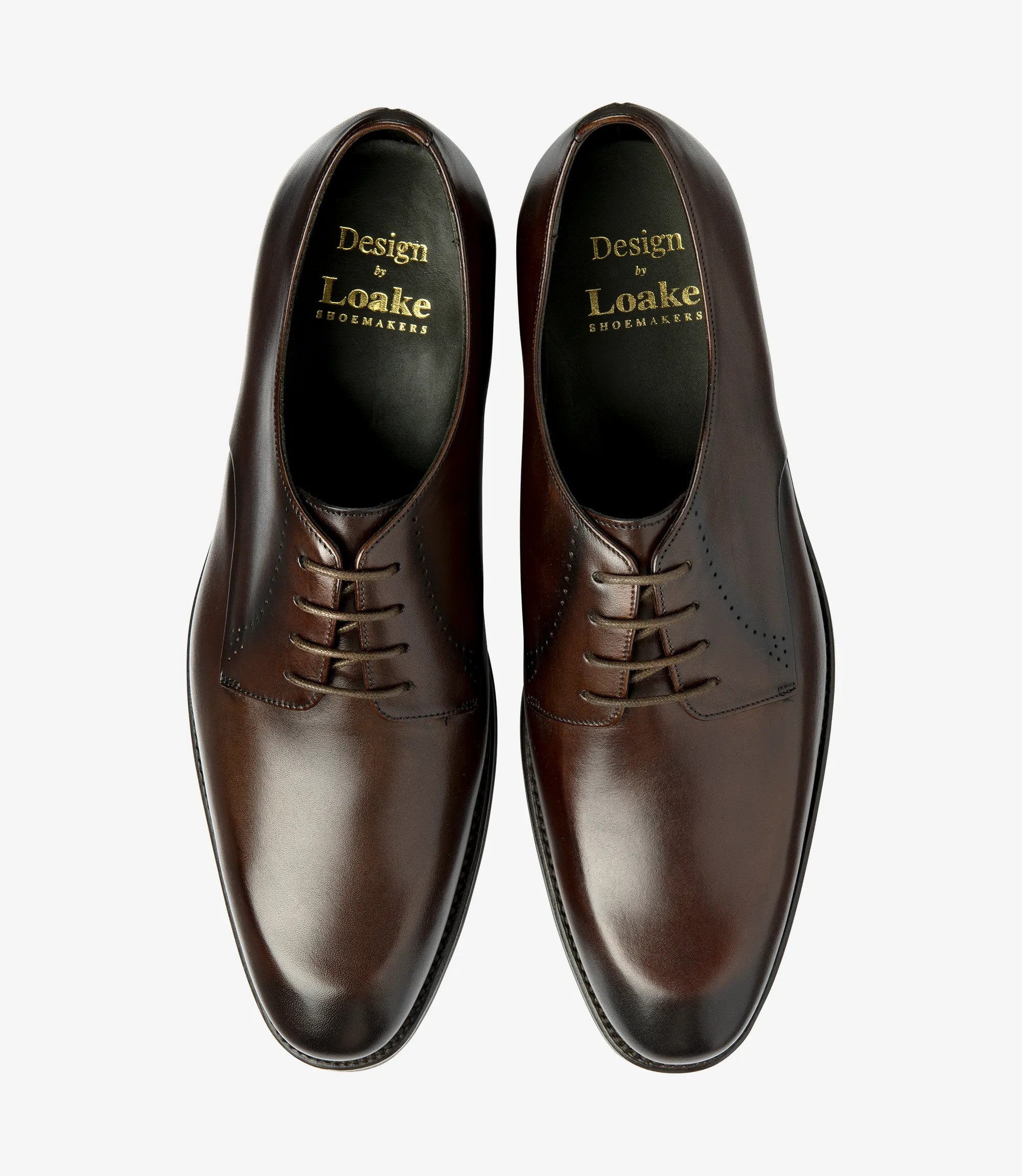 Men Loake Patina Classic Shoes Dark Brown Gosling