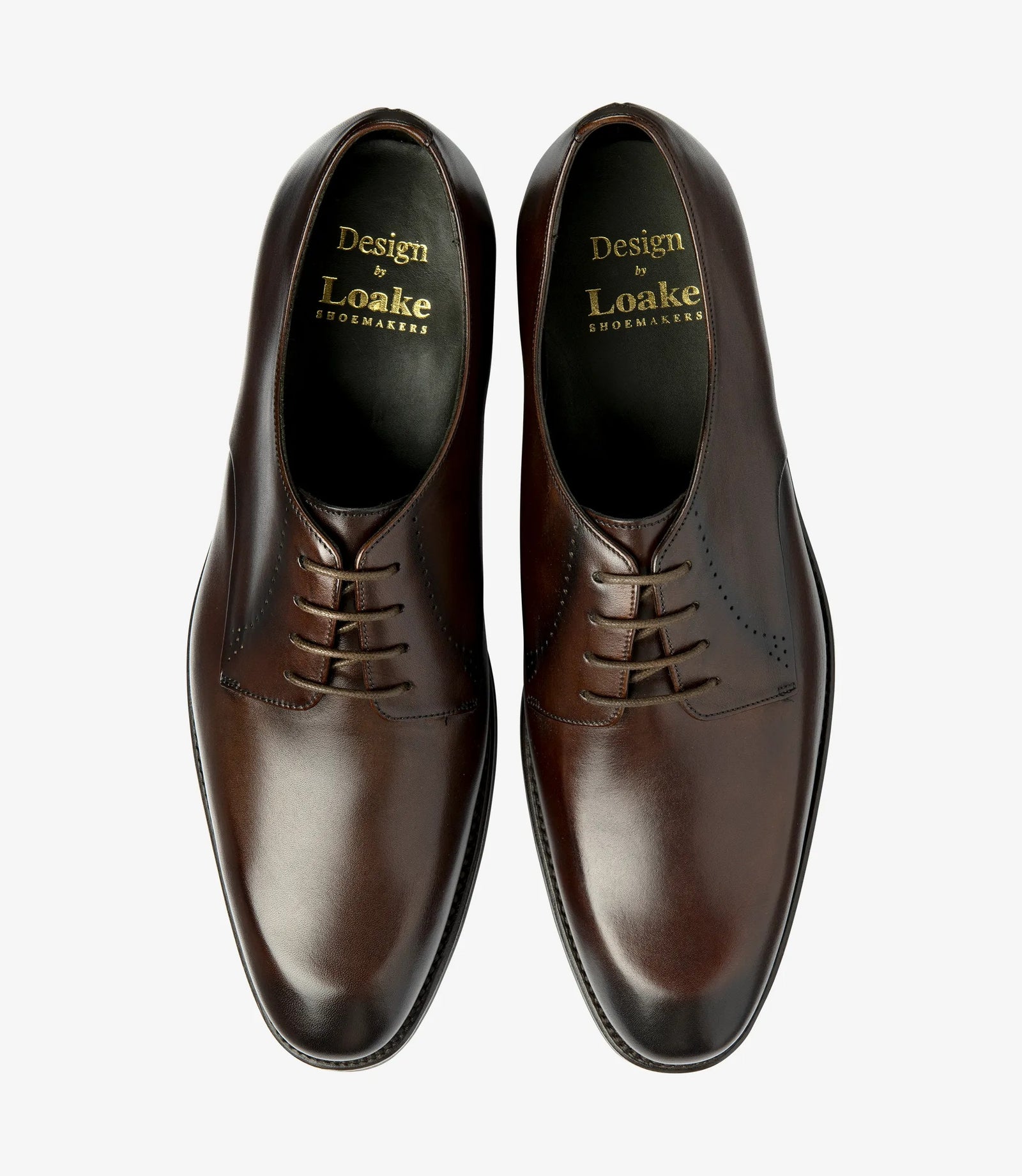 Men Loake Patina Classic Shoes Dark Brown Gosling