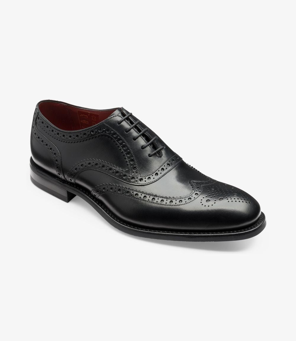 Men Loake CLassic Black Leather Shoes Kerridge