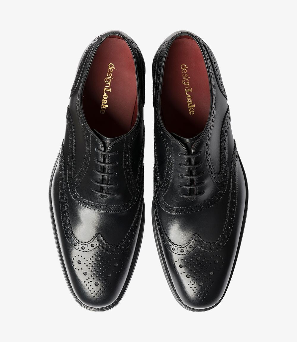 Men Loake CLassic Black Leather Shoes Kerridge