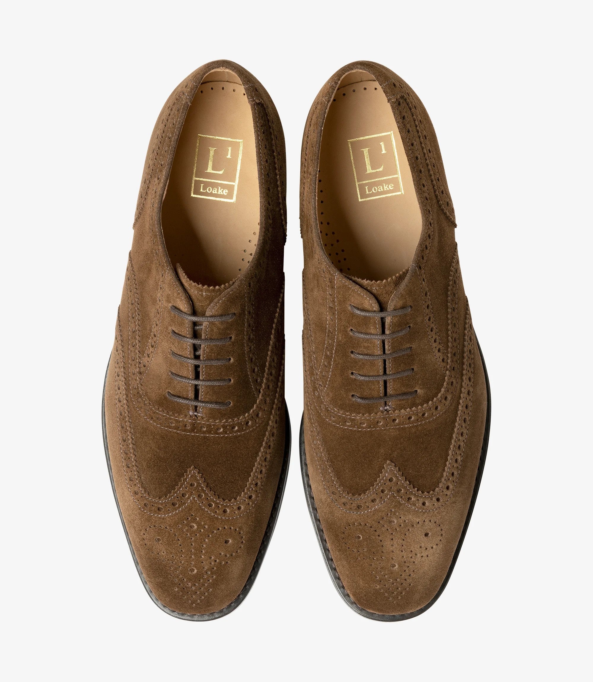 Men Loake Dark Brown Suede Classic Shoes 302