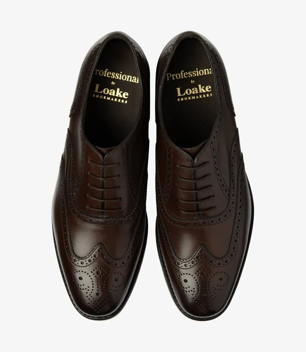 Men Loake Classic Dark Brown Formal Shoes 6018
