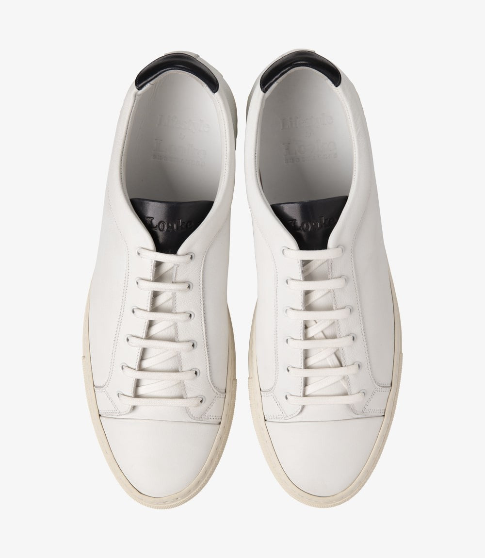 Loake Dash White Leather Sneakers Top View