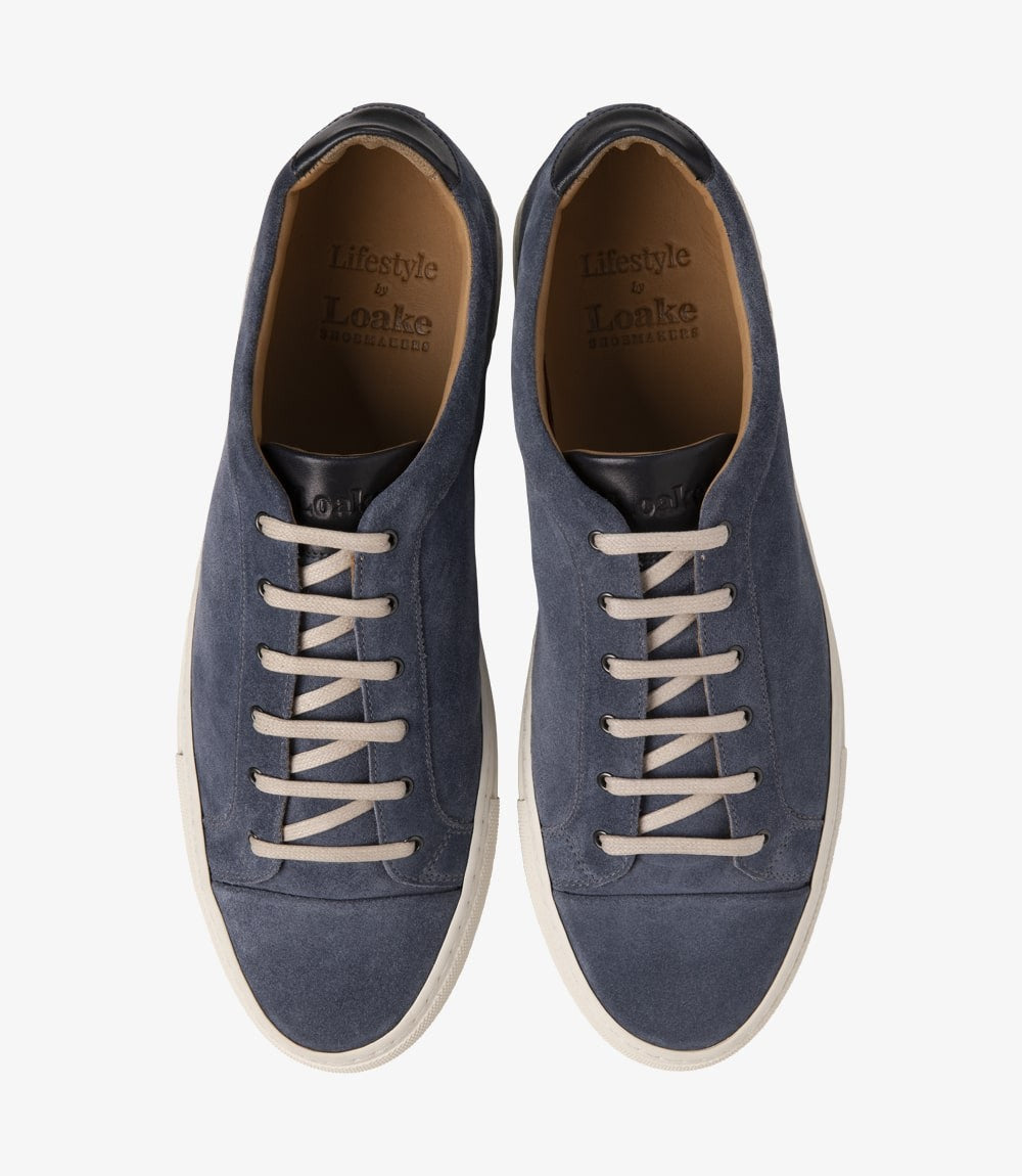 Loake Dash Light Blue Suede Sneakers top view