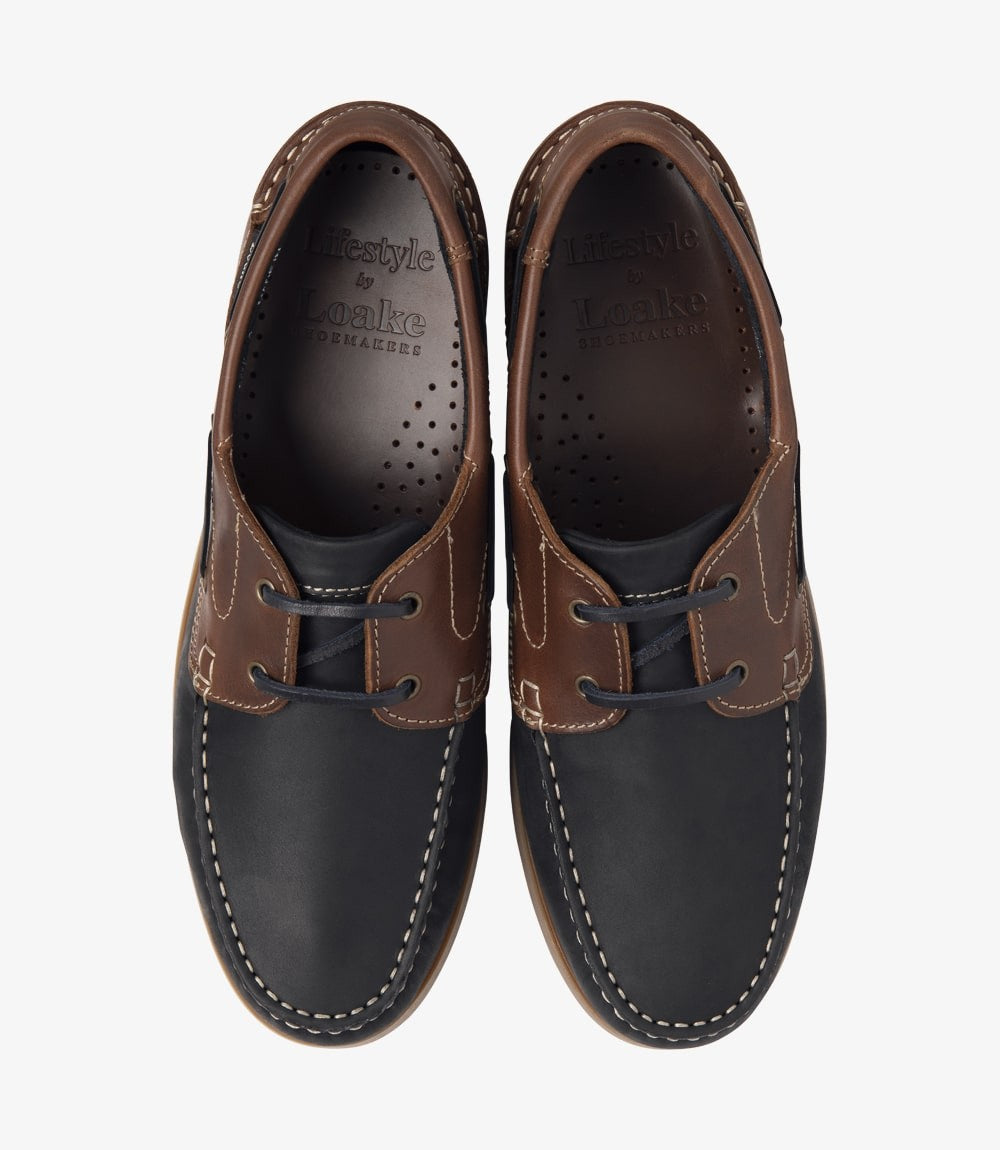 Loake Lymington Navy Brown Nubuck