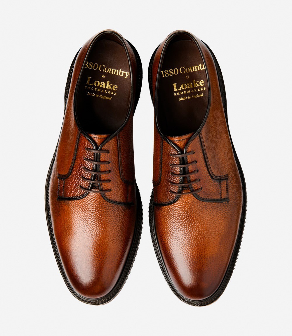 Men Loake Mahogany Grain Plain Shoes Leyburn