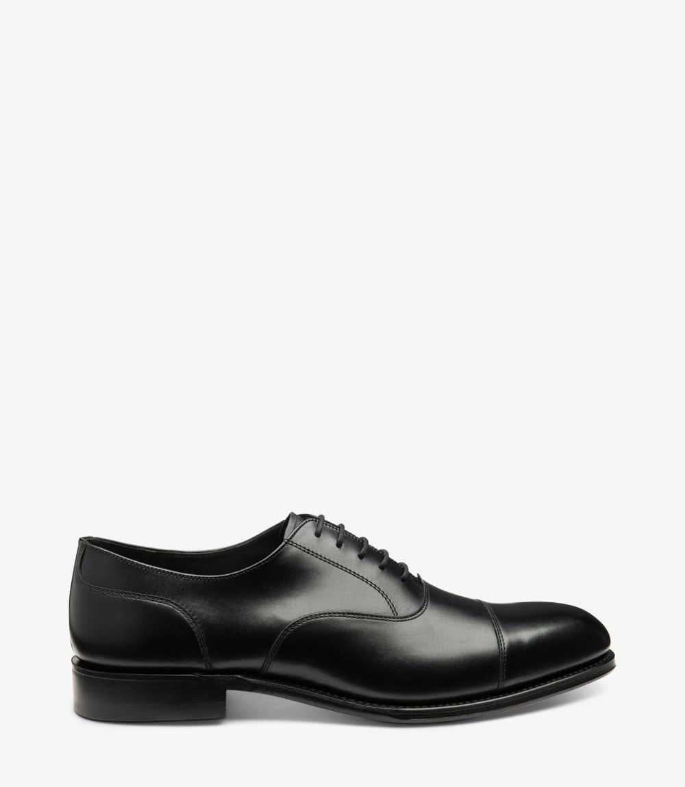 Loake Carbon Black Classic Plain Tie Shoes  Stonegate