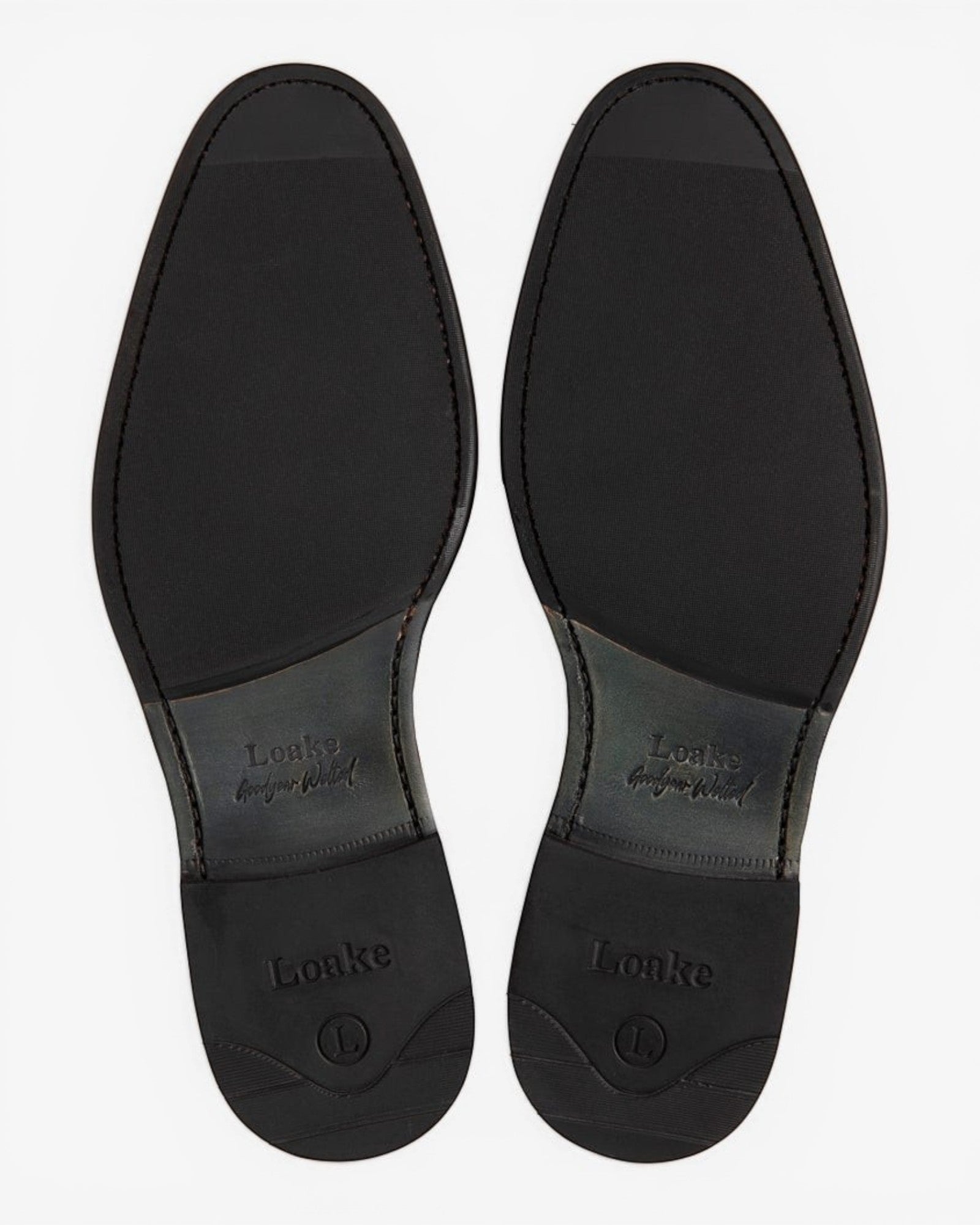 Men Loake Black classic Plain Toe Shoes Atherton