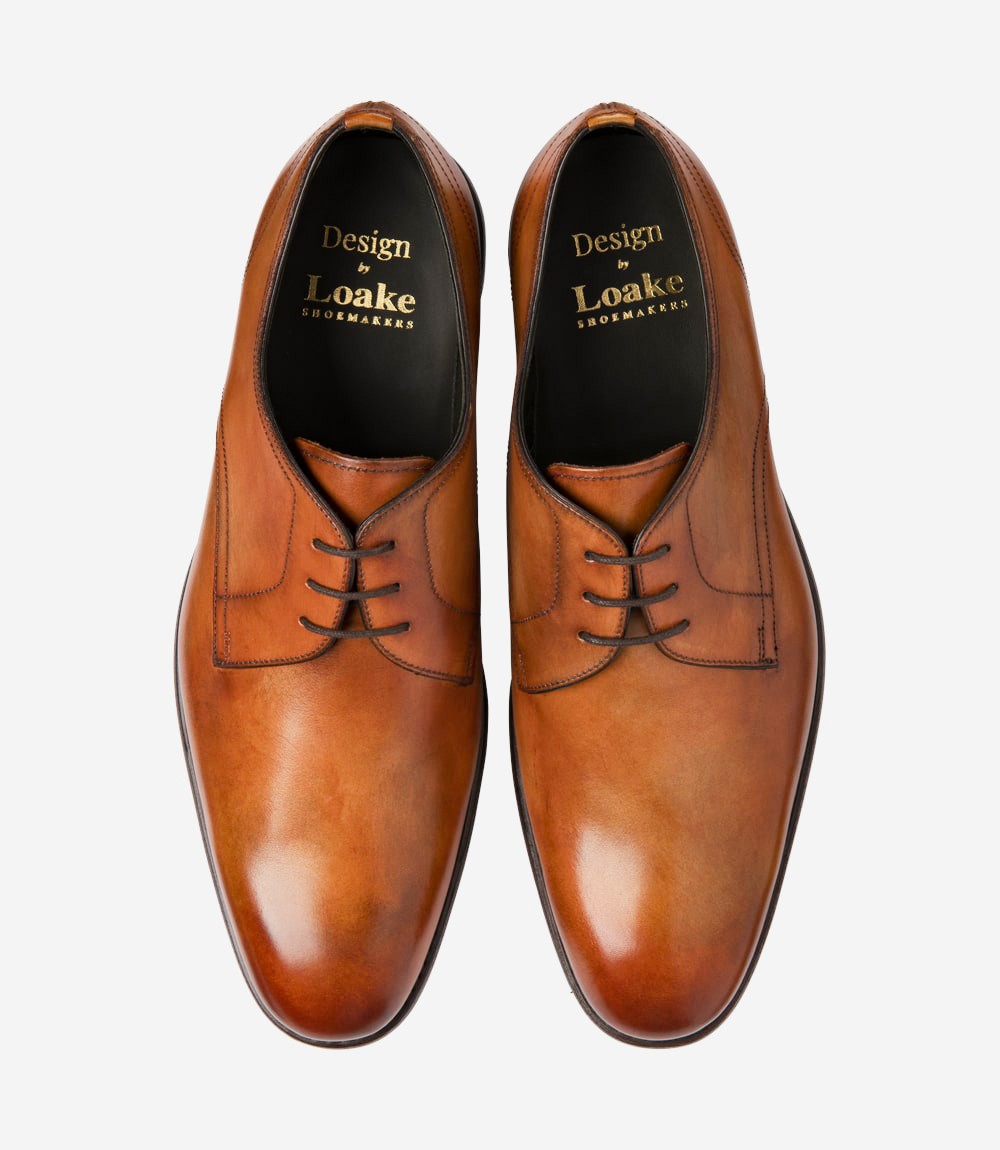 Loake Atherton Tan Derby Shoes Top View
