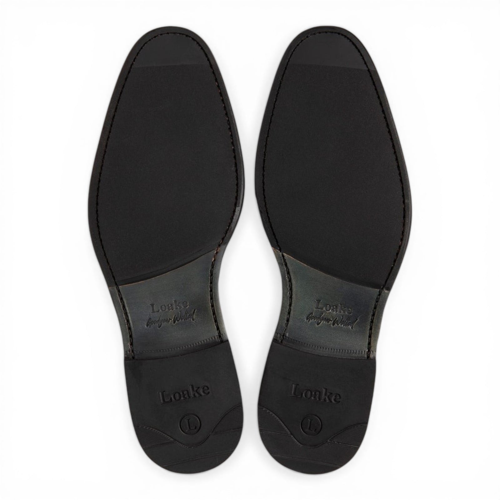 Loake Atherton Dark Brown Derby Shoes Sole View