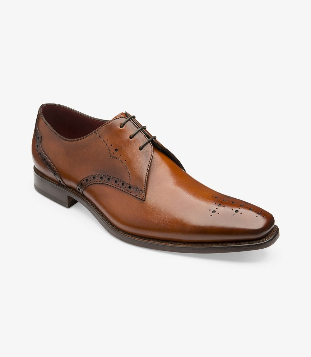 Loake Hannibal Chestnut Brown Derby Shoes Front View