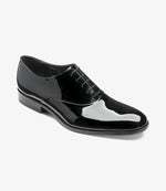 Men Loake Patent Classic Black Tie Shoes