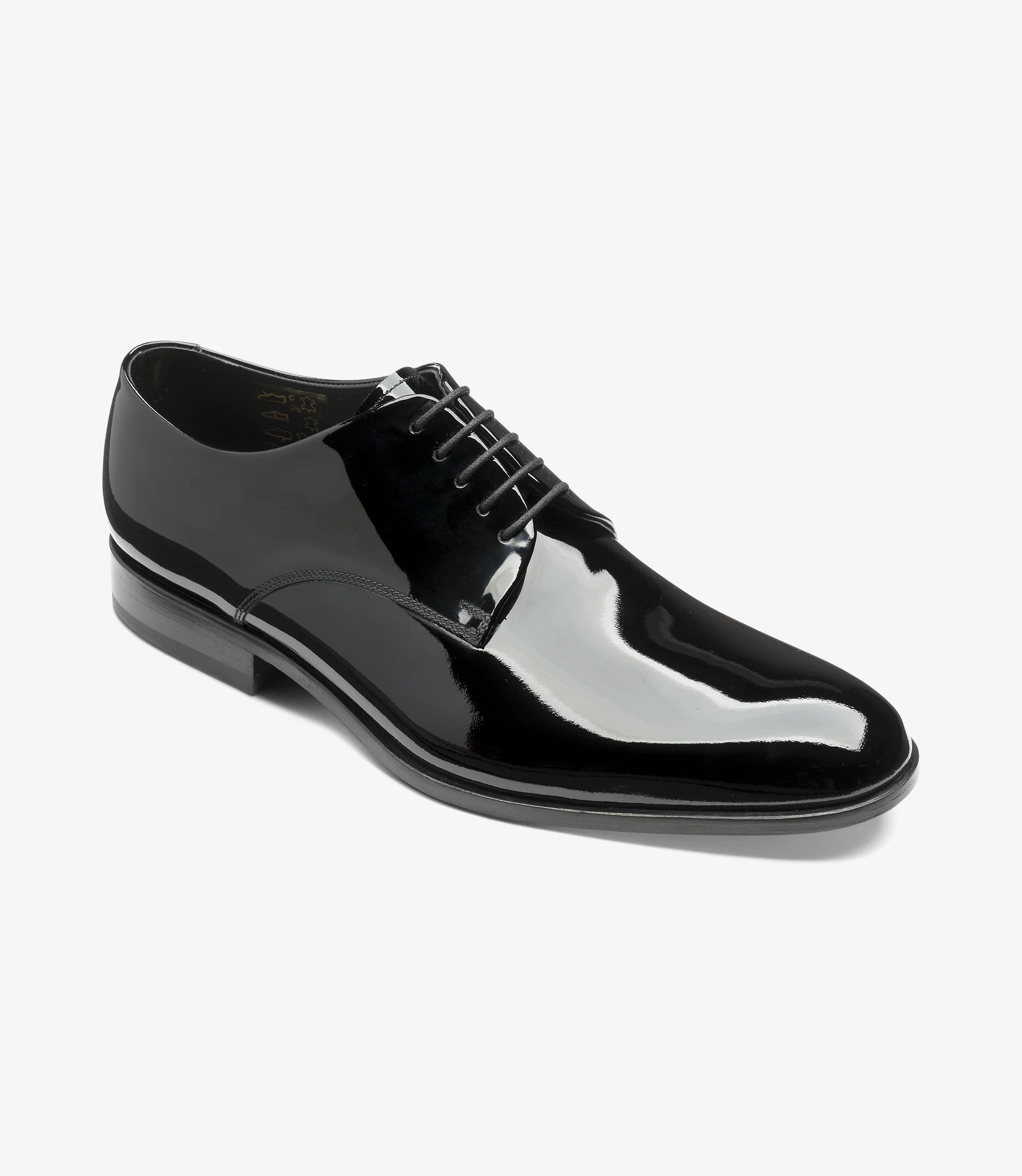 Loake Bow Black Patent Derby Dress Shoes