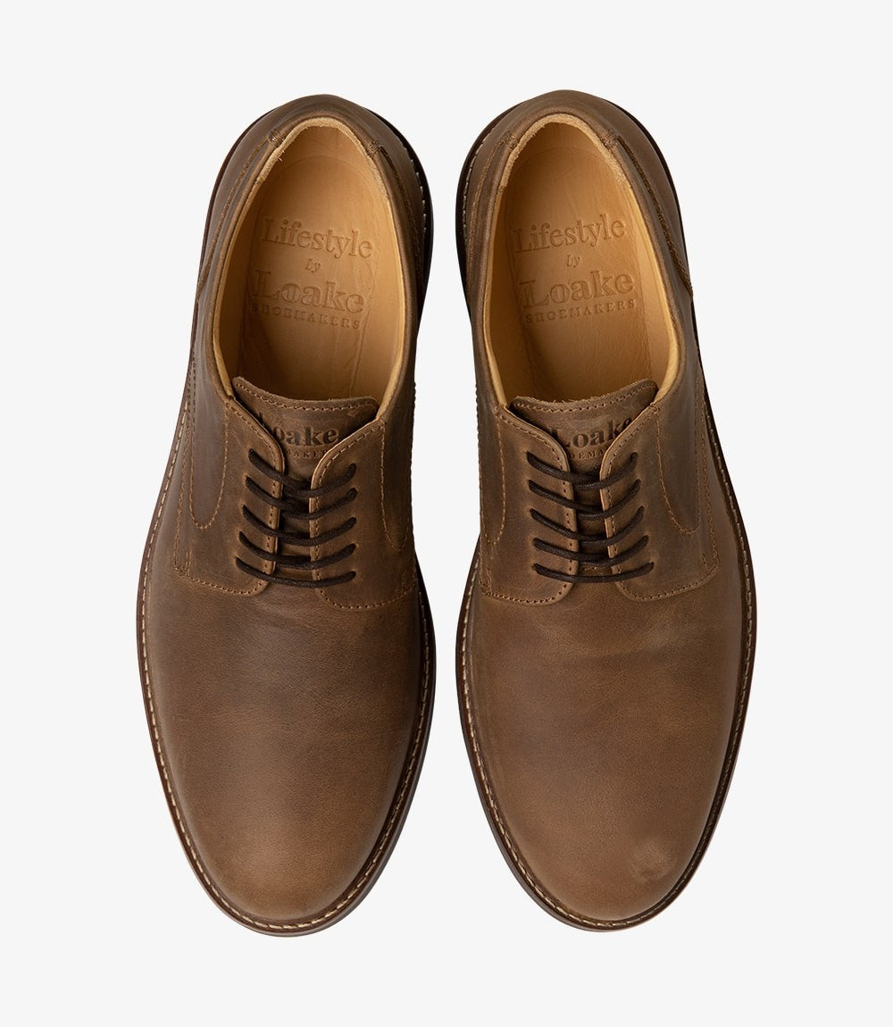 Loake Franklin Tan Plain Toe Oxford Shoes Top View
