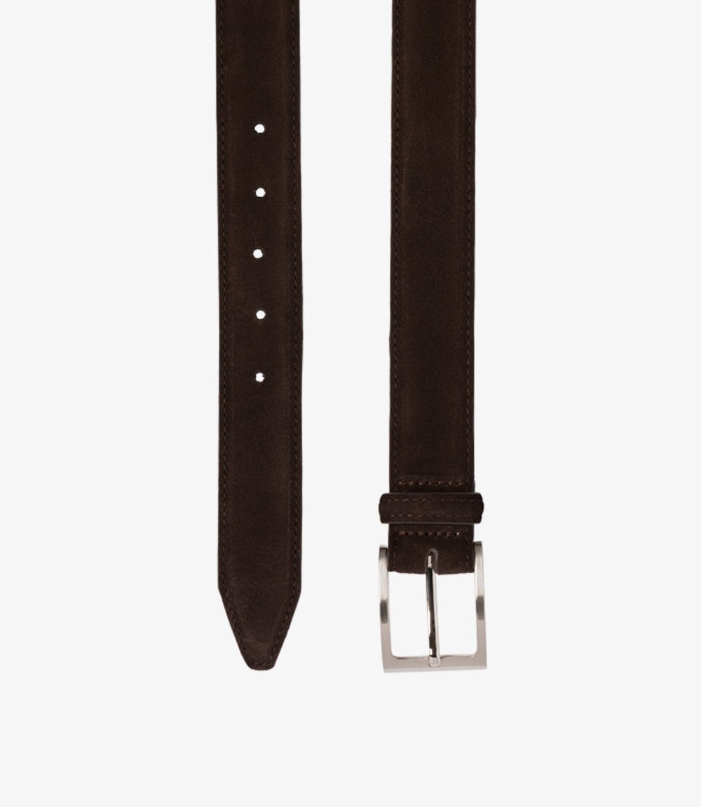 Loake Belt William Dark Brown Suede