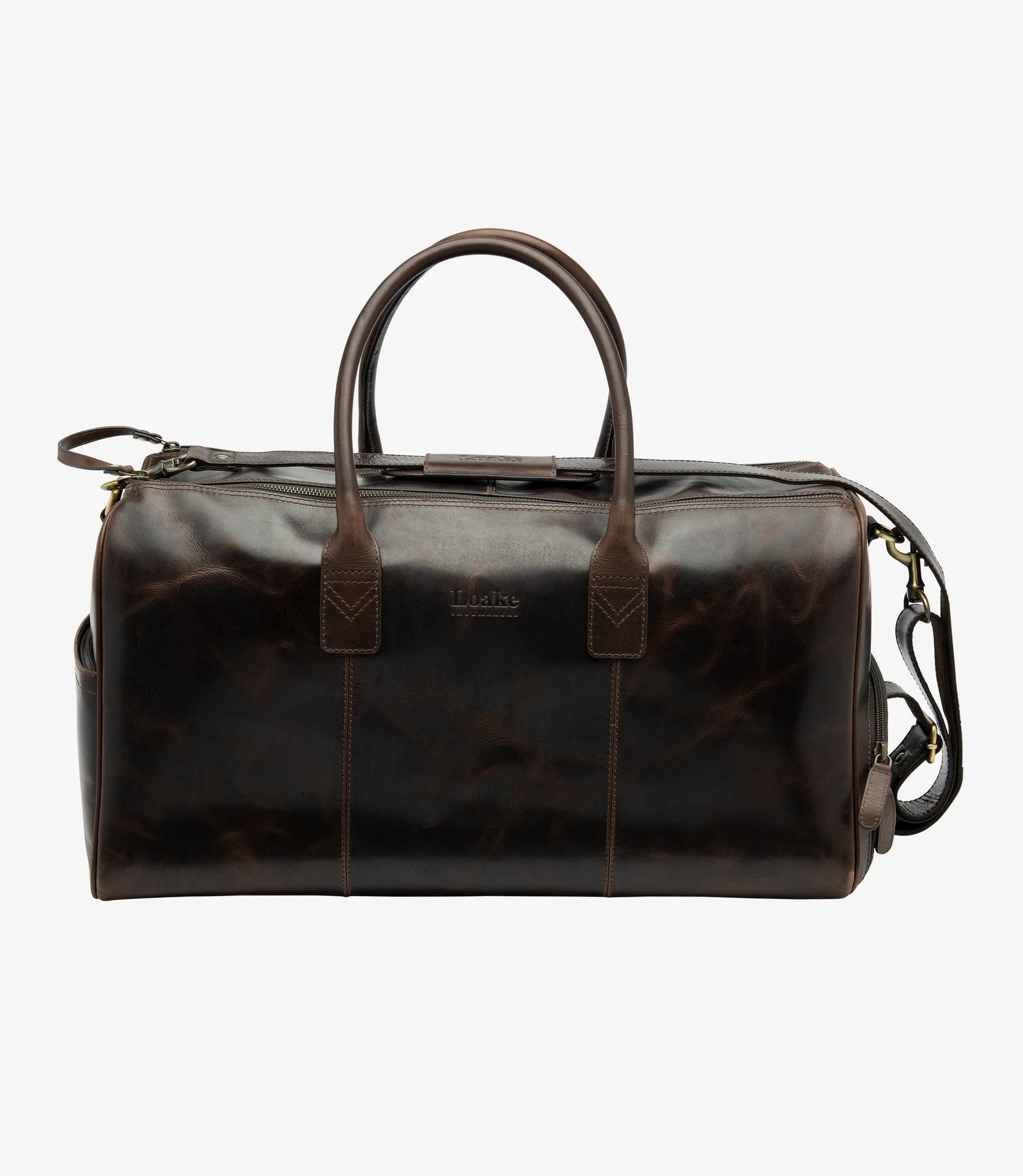 Loake Devon Overnight Bag Dark Brown