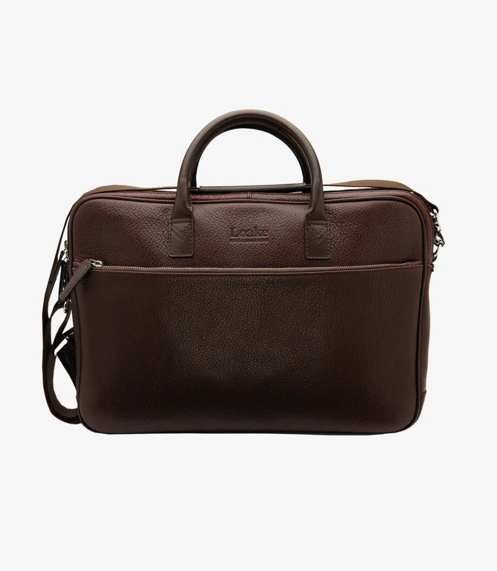 Loake Westminster Briefcase Brown Grain