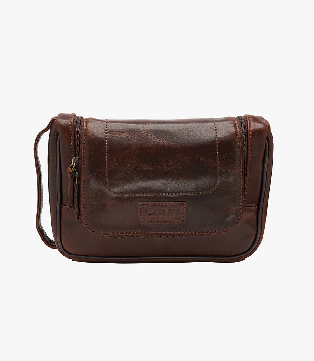 Loake Severn Wash Bag Brown