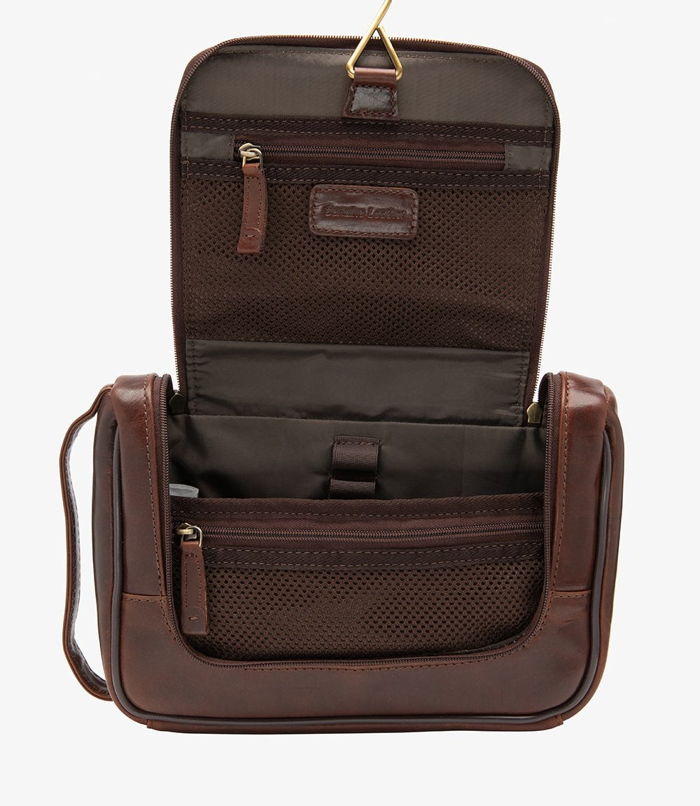 Loake Severn Wash Bag Brown