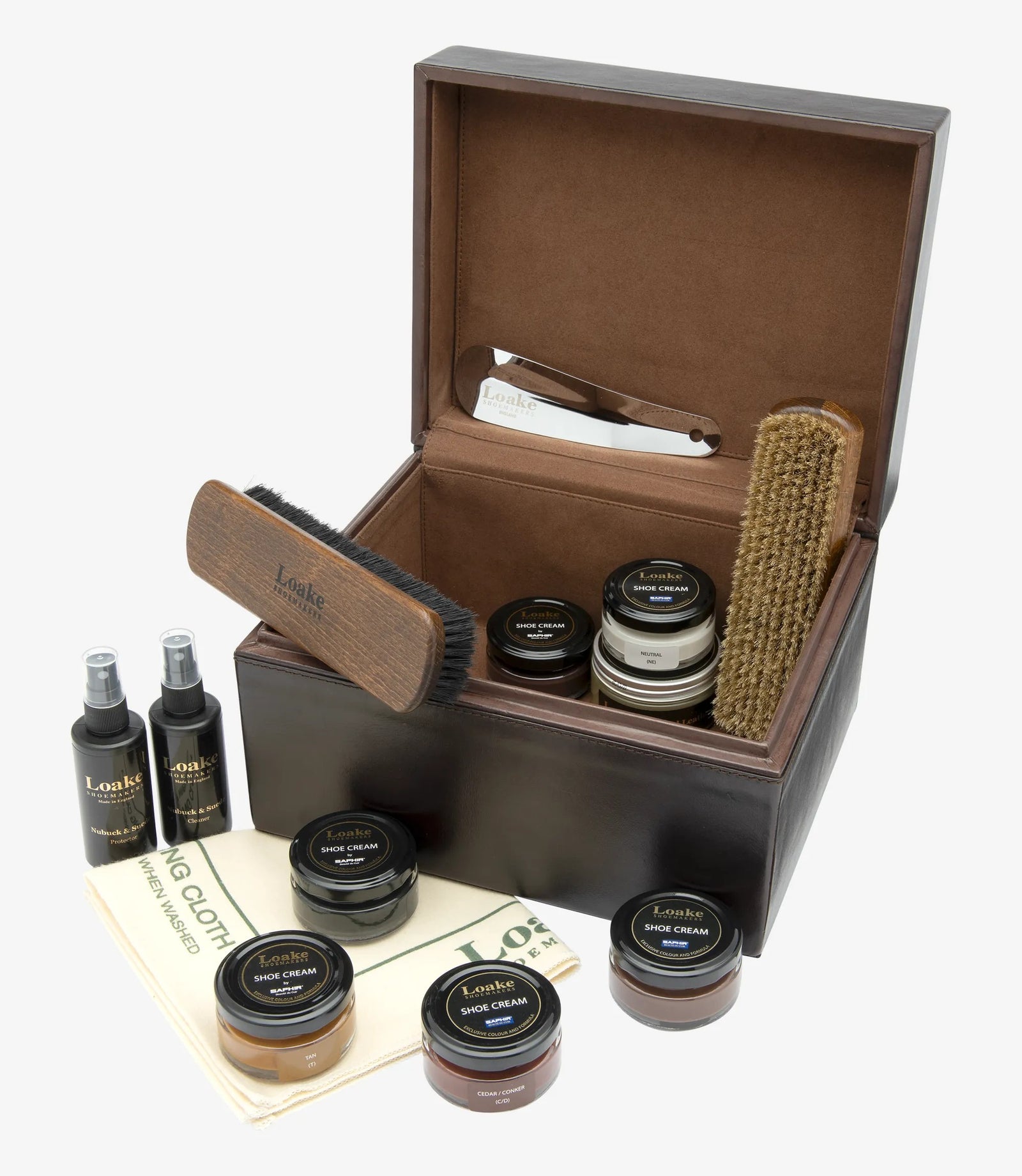 Loake Leather Luxury Valet Box Dark Brown