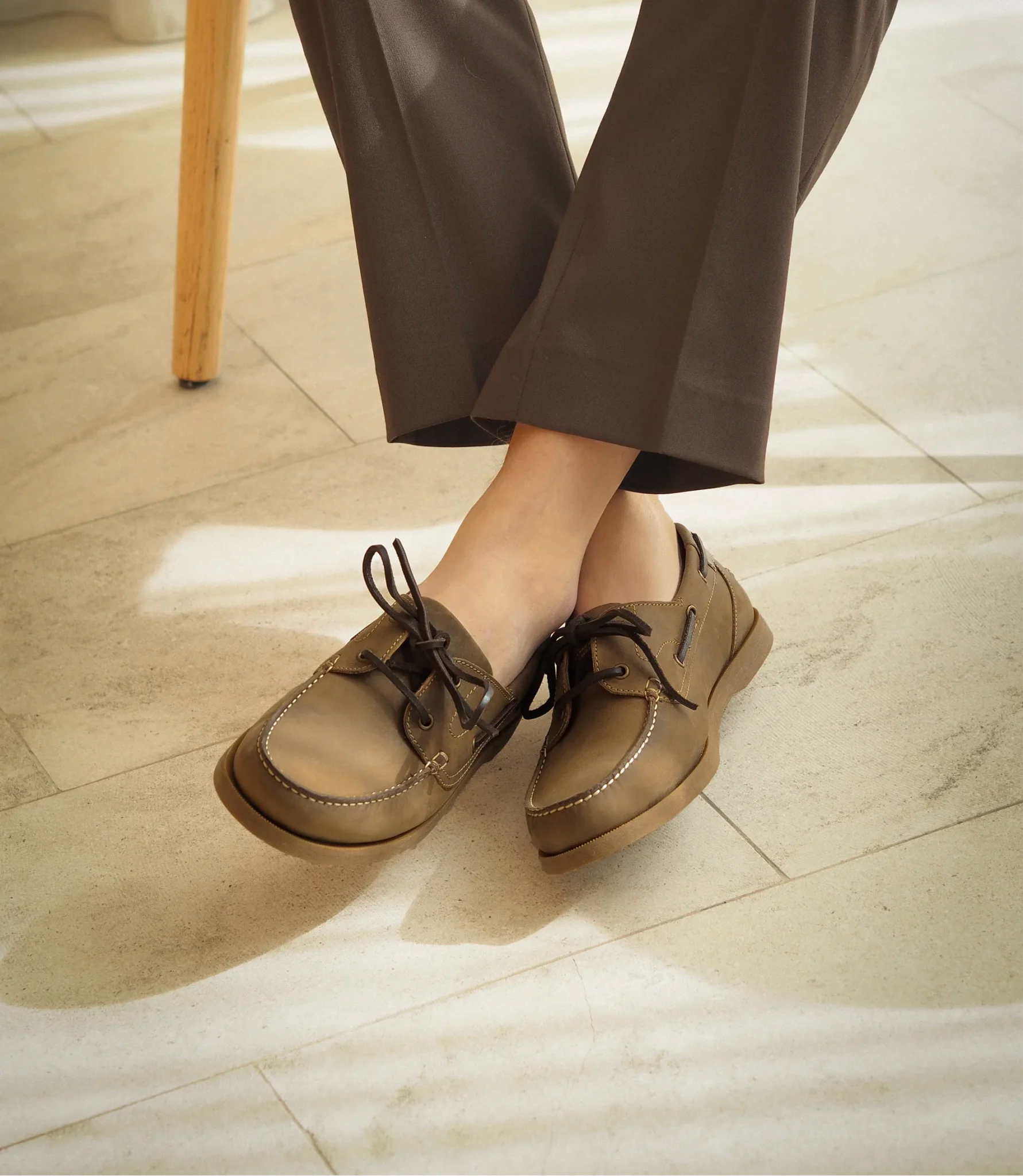 Loake Padstow Brown Oiled Nubuck Deck Shoes for Men