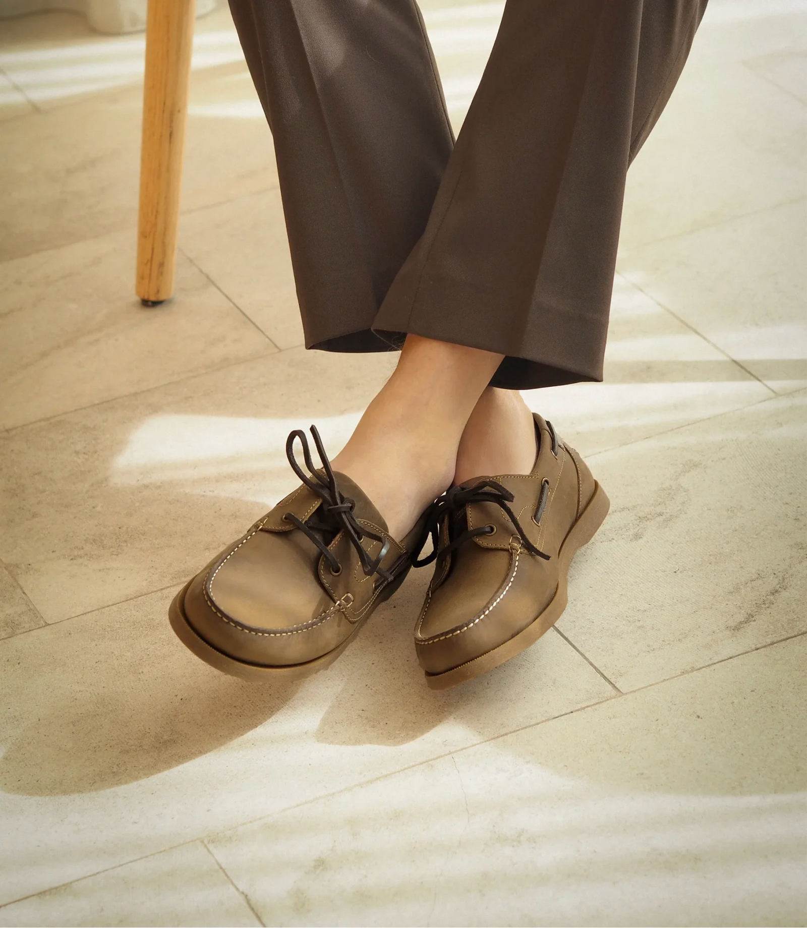 Loake Padstow Brown Oiled Nubuck Deck Shoes for Men