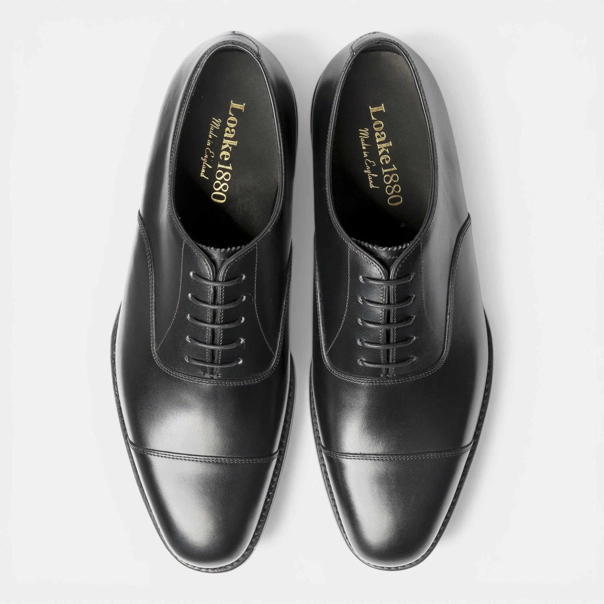 Loake Aldwych Black G Fit Oxford Shoes Top View