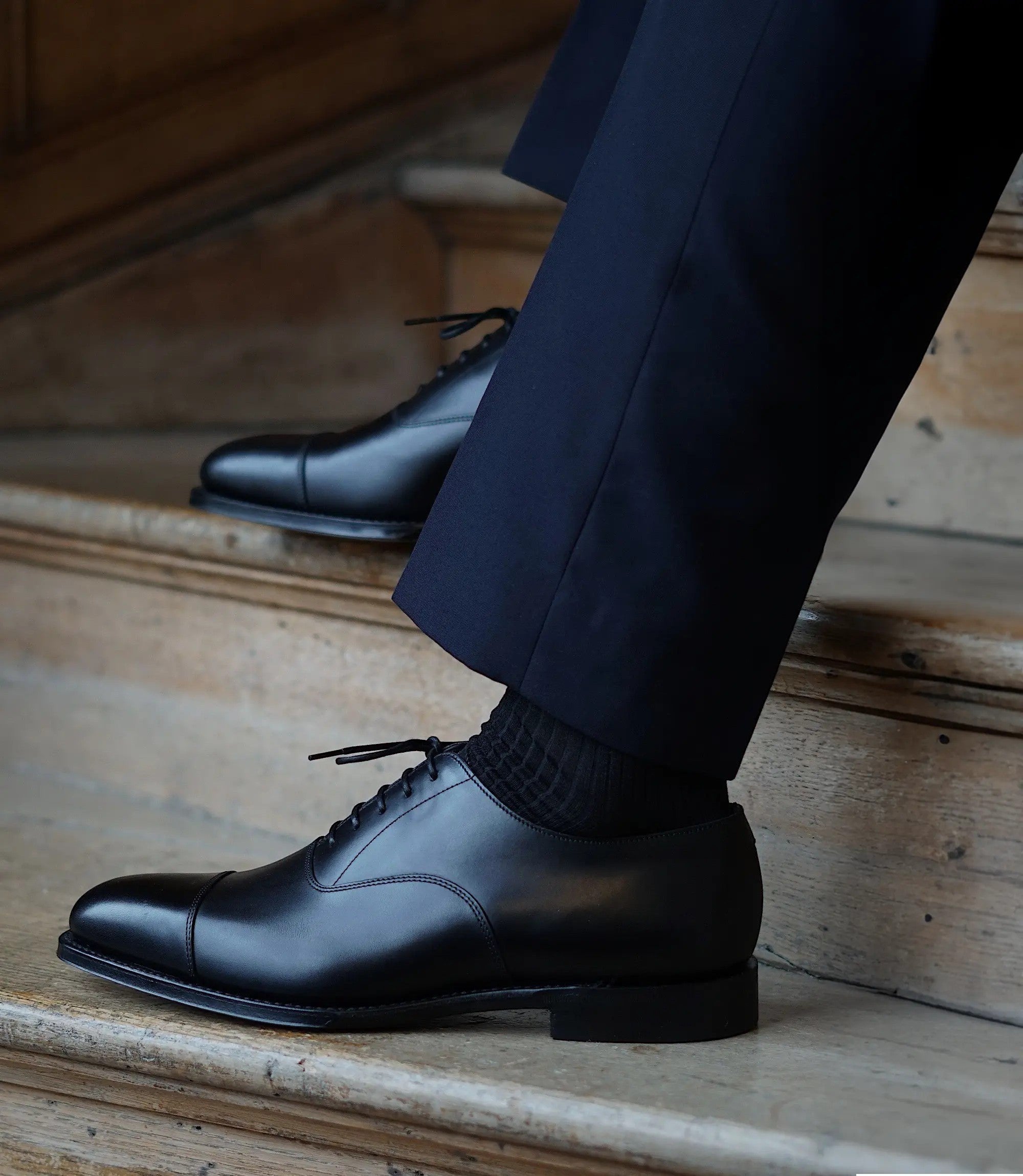 Loake Aldwych Black G Fit Oxford Shoes 