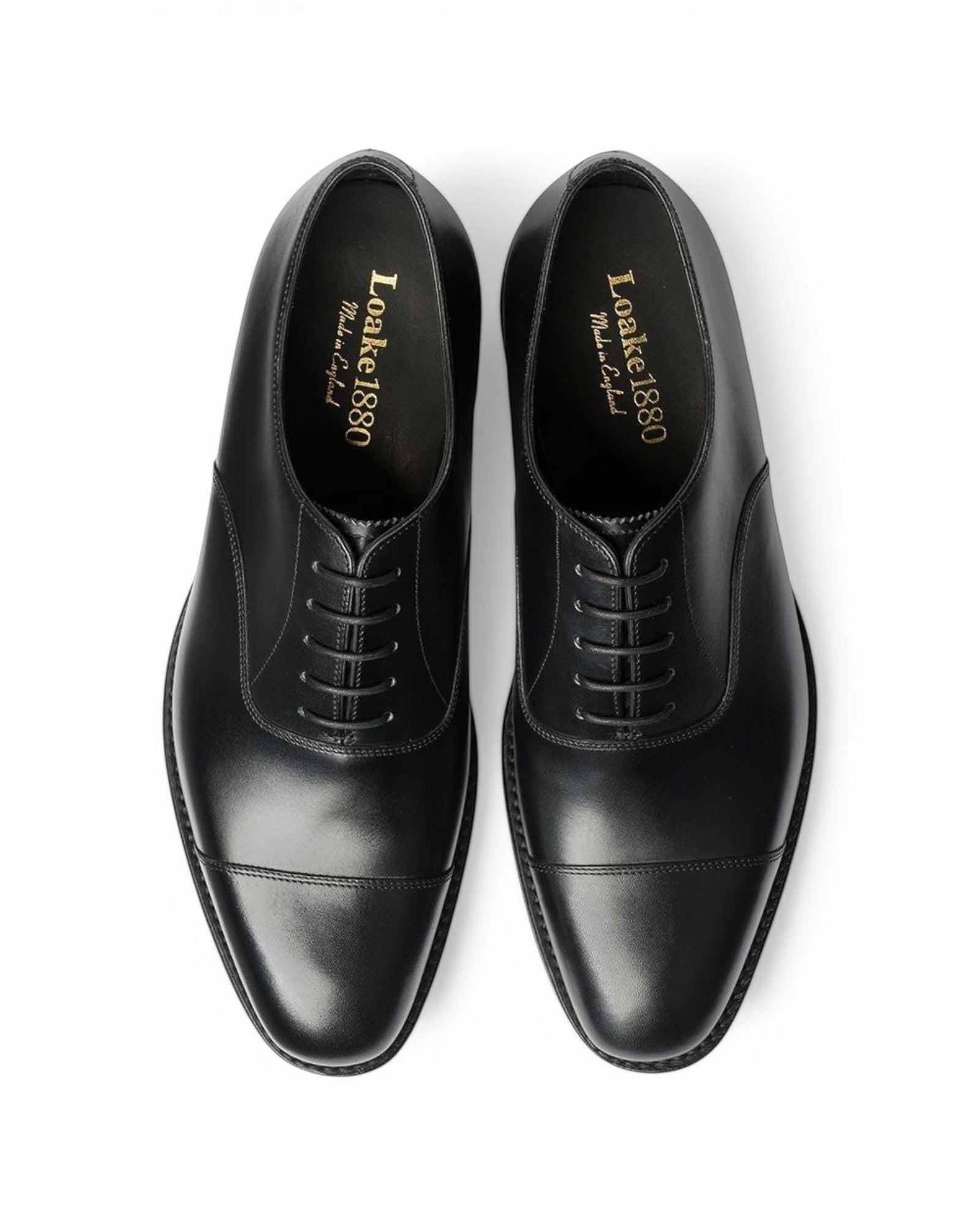 Loake Aldwych Black Oxford Shoes Top View