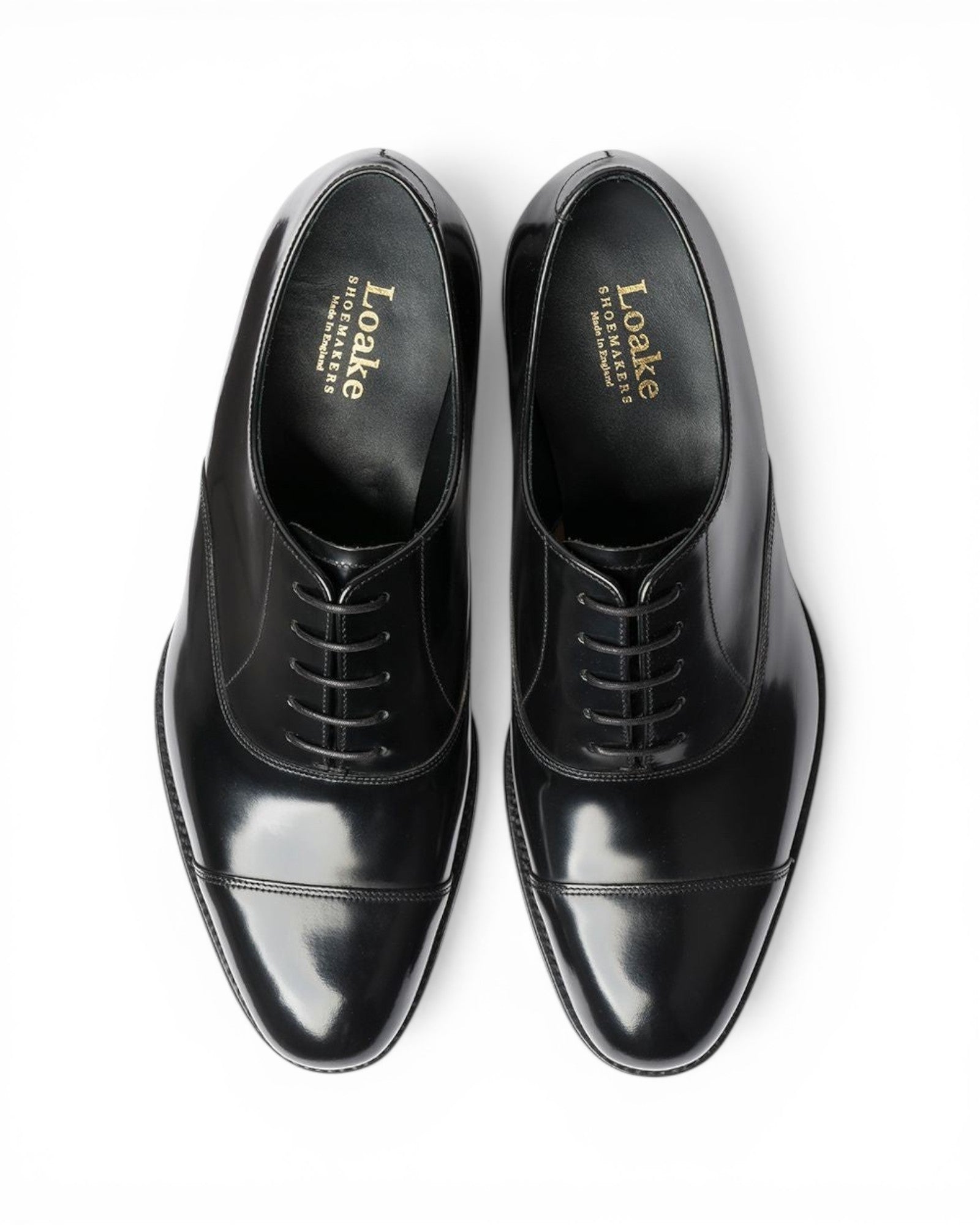 Loake Elgin Black Wide Fit Oxford Shoes Top View