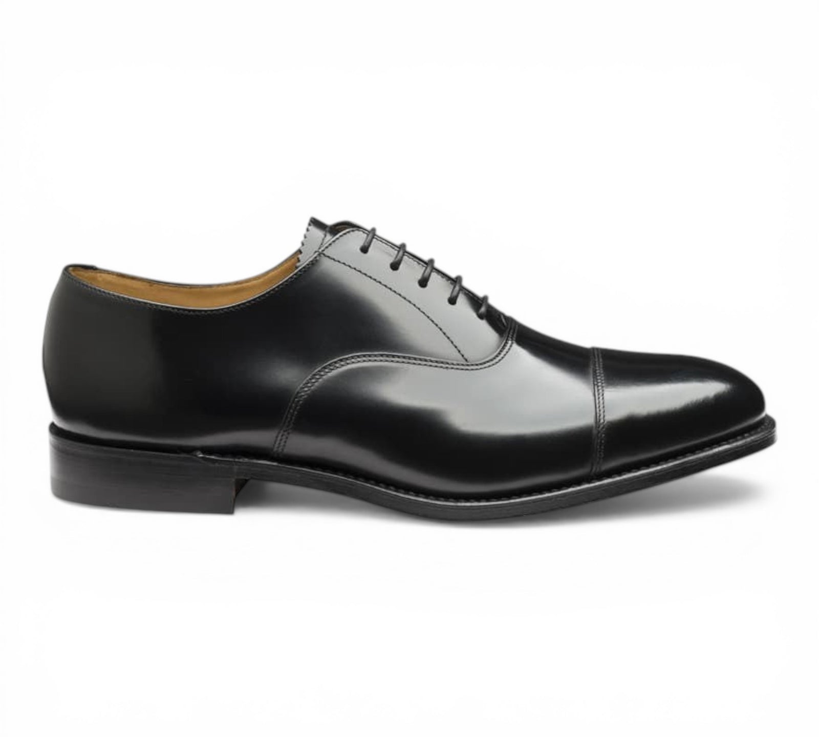 Loake 747 Black Toe Cap Oxford Shoes for Men