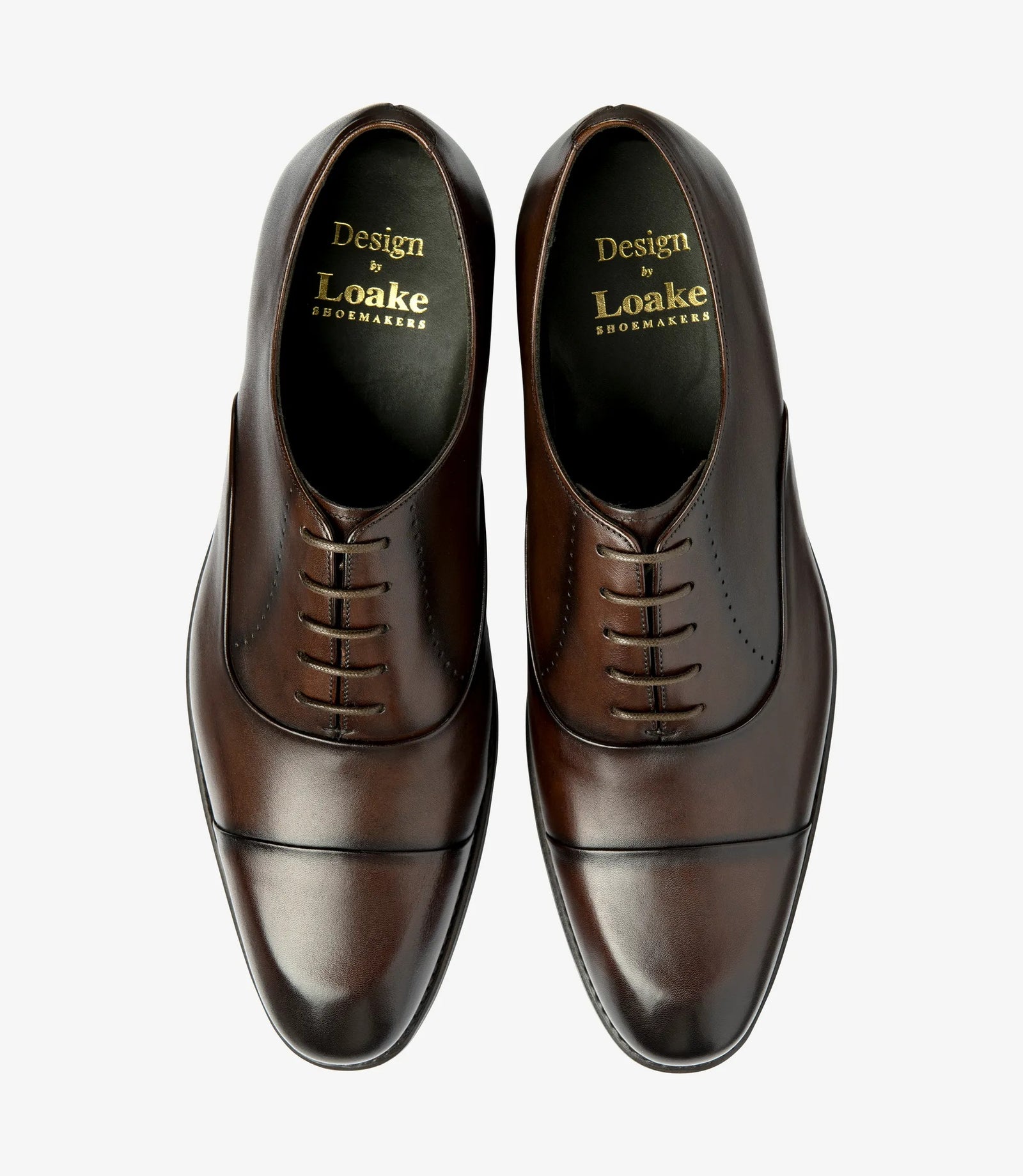 Loake Phoenix Dark Brown Toe Cap Oxford Shoes  Top View