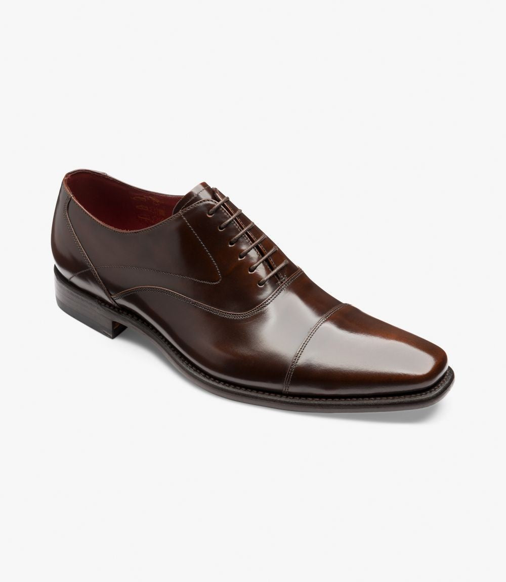Loake Sharp Dark Brown Toe Cap Oxford Shoes | Euston Shoemakers London