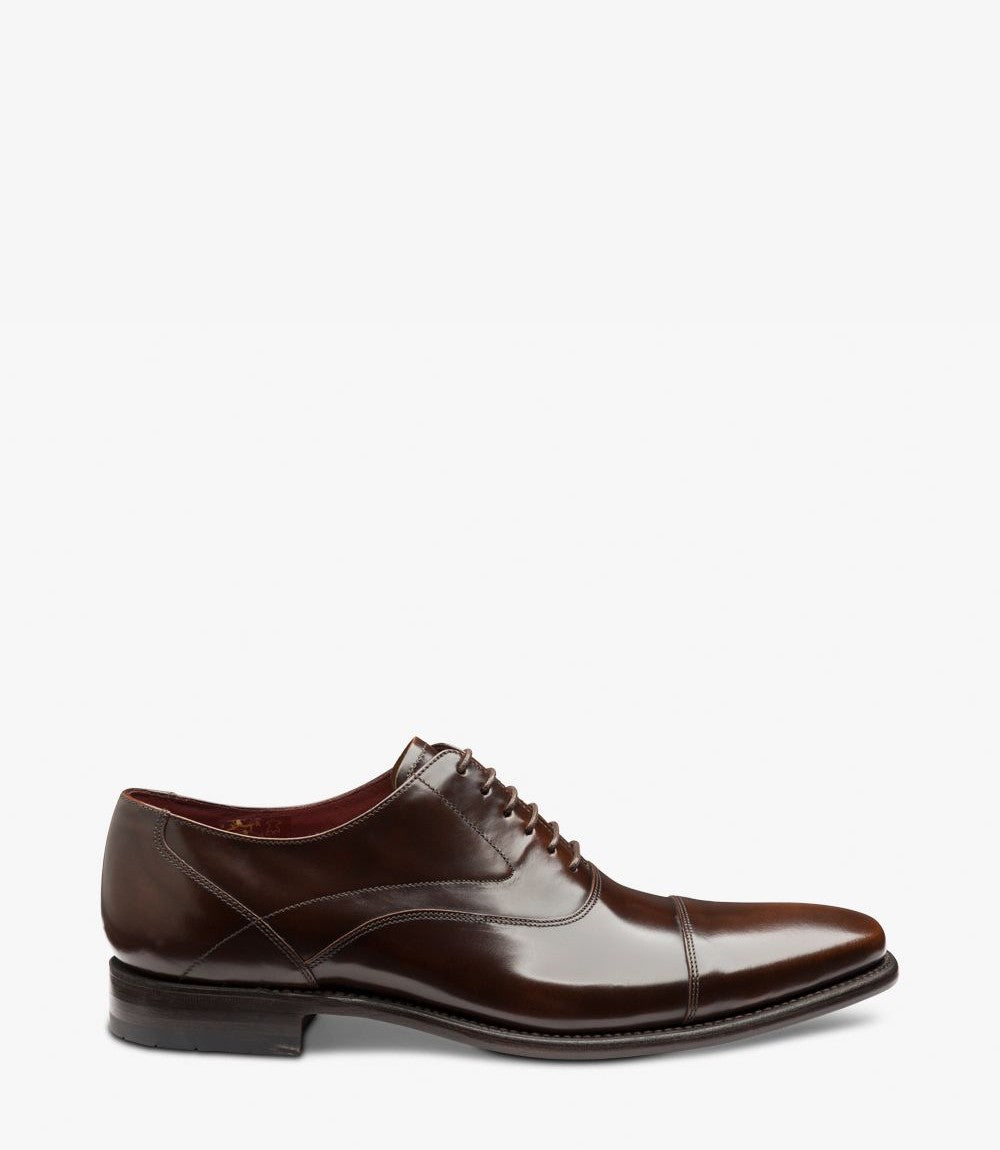 Loake Sharp Dark Brown Toe Cap Oxford Shoes | Euston Shoemakers London