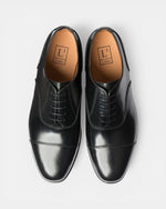 Loake 200 Black Cap Toe Oxford Shoes Top View
