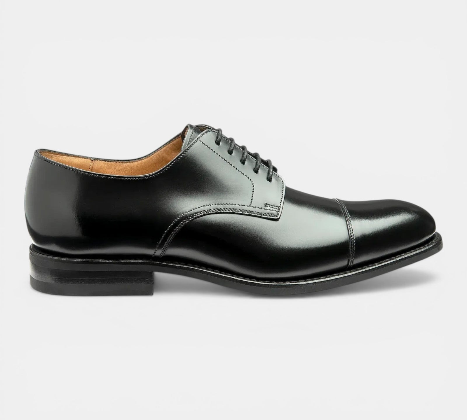 Loake 305 Black Cap Toe Oxford Shoes | Euston Shoemakers London