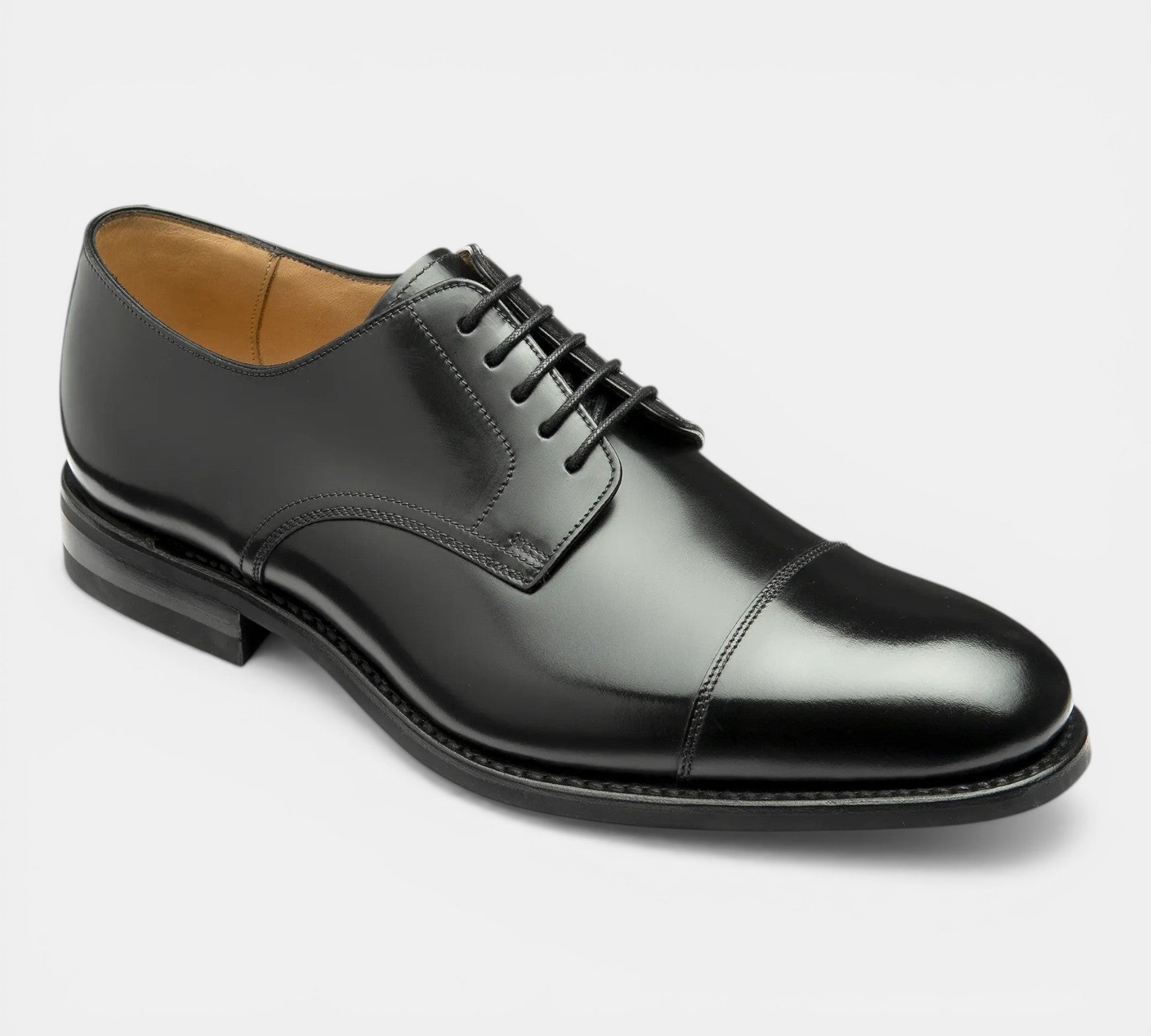 Loake 305 Black Cap Toe Oxford Shoes | Euston Shoemakers London