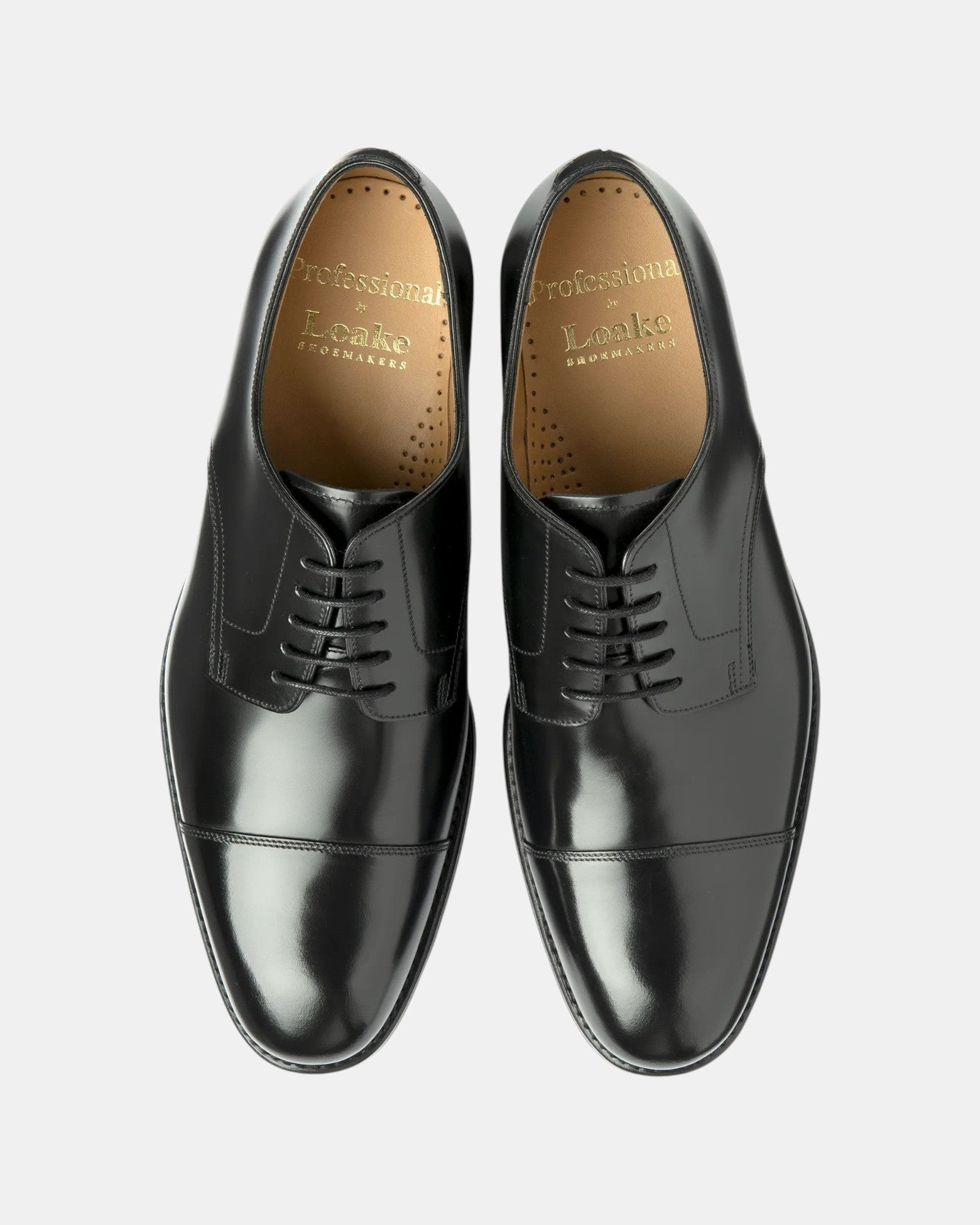 Loake 305 Black Cap Toe Oxford Shoes | Euston Shoemakers London