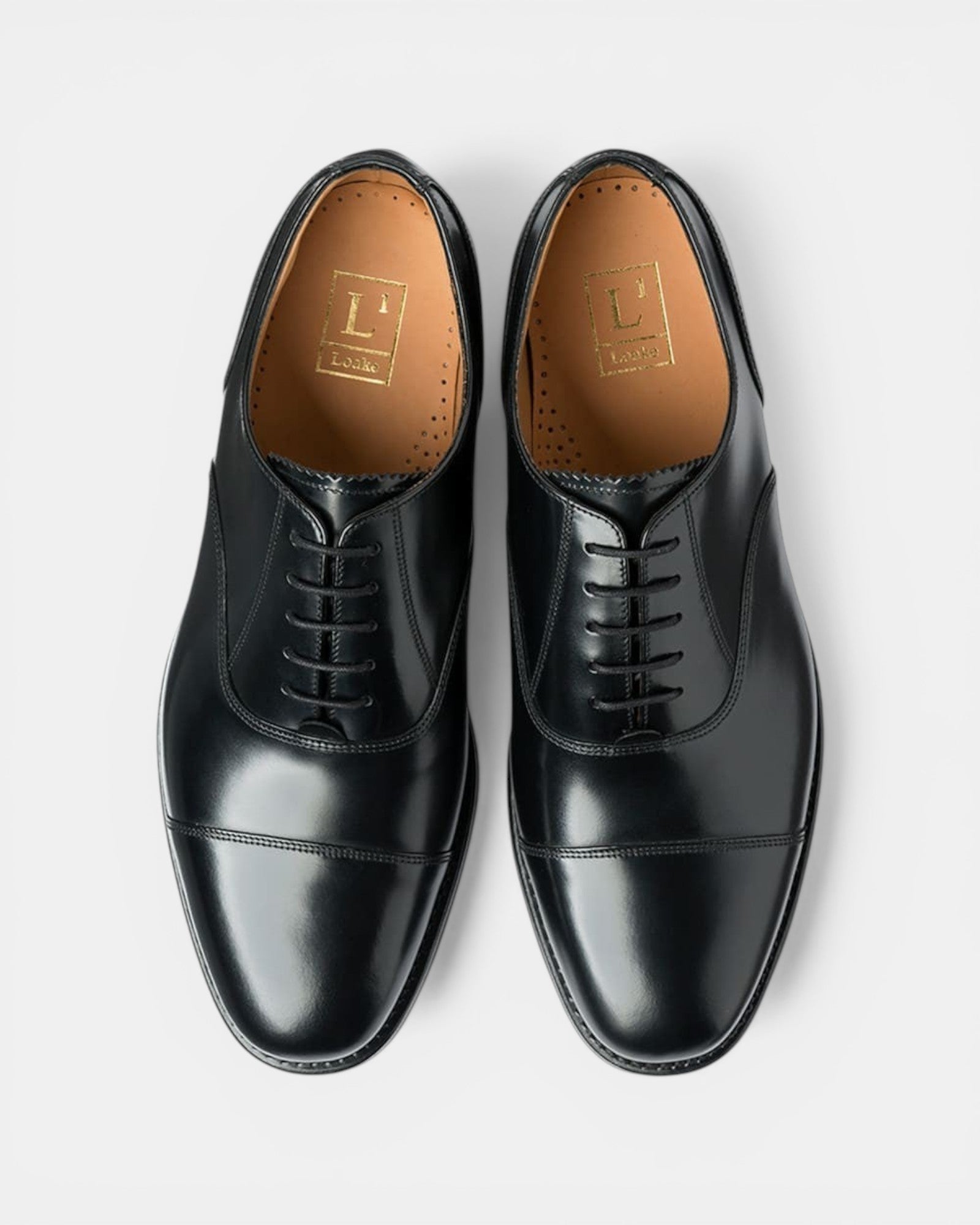 Loake 300 Black G Fit Cap Toe Oxford Shoes 