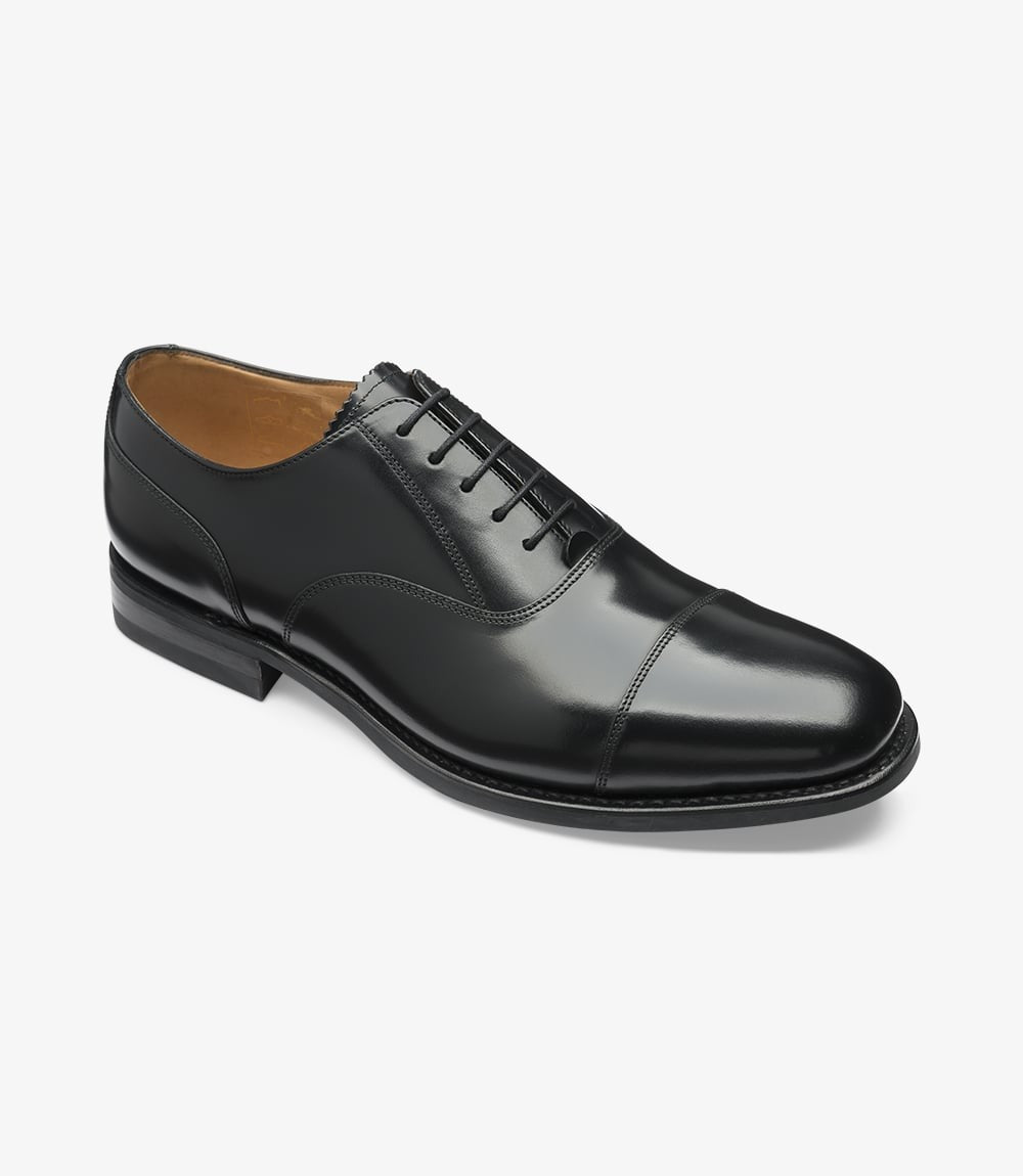 Loake 300 Black Cap Toe Oxford Shoes